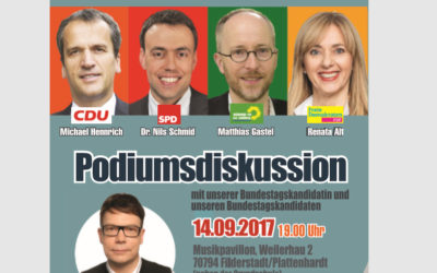 Vorankündigung: Podiumsdiskussion Bundestagswahl 2017 am 14.09.2017